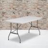 Flash Furniture Kathryn Commercial Grade 5-Foot Granite White Plastic Folding Table(Classic)