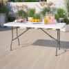 Flash Furniture Kathryn Commercial Grade 5-Foot Granite White Plastic Folding Table(Classic)