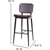 Flash Furniture Kenzie Commercial Grade Mid-Back Barstools – Brown LeatherSoft Upholstery – Black Iron Frame with Integrated Footrest – Set of 2(Brown)