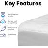 Flash Furniture King Size Hypoallergenic Mattress Pad Quilted Fitted Mattress Cover Cotton Top Stretches up to 21 Inches Deep