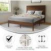 Flash Furniture Kingston Solid Wood Platform Bed with Wooden Slats and Headboard, No Box Spring Needed, King Size, Brown(Brown)