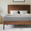 Flash Furniture Kingston Solid Wood Platform Bed with Wooden Slats and Headboard, No Box Spring Needed, King Size, Brown(Brown)