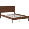 Flash Furniture Kingston Solid Wood Platform Bed with Wooden Slats and Headboard, No Box Spring Needed, King Size, Brown(Brown)
