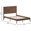 Flash Furniture Kingston Solid Wood Platform Bed with Wooden Slats and Headboard, No Box Spring Needed, King Size, Brown(Brown)