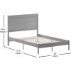 Flash Furniture Kingston Solid Wood Platform Bed with Wooden Slats and Headboard, No Box Spring Needed, King Size, Brown(Gray Wash)