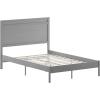 Flash Furniture Kingston Solid Wood Platform Bed with Wooden Slats and Headboard, No Box Spring Needed, King Size, Brown(Gray Wash)
