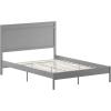 Flash Furniture Kingston Solid Wood Platform Bed with Wooden Slats and Headboard, No Box Spring Needed, King Size, Brown(Grey)