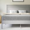 Flash Furniture Kingston Solid Wood Platform Bed with Wooden Slats and Headboard, No Box Spring Needed, King Size, Brown(Grey)