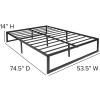 Flash Furniture Lana 14 Inch Metal Platform Bed Frame – No Box Spring Needed with Steel Slat Support and Quick Lock Functionality (Full)(Full)