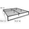 Flash Furniture Lana 14 Inch Metal Platform Bed Frame – No Box Spring Needed with Steel Slat Support and Quick Lock Functionality (Full)(King)