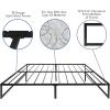 Flash Furniture Lana 14 Inch Metal Platform Bed Frame – No Box Spring Needed with Steel Slat Support and Quick Lock Functionality (Full)(King)