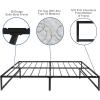 Flash Furniture Lana 14 Inch Metal Platform Bed Frame – No Box Spring Needed with Steel Slat Support and Quick Lock Functionality (Full)(Queen)