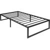 Flash Furniture Lana 14 Inch Metal Platform Bed Frame – No Box Spring Needed with Steel Slat Support and Quick Lock Functionality (Full)(Twin)
