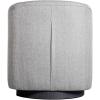 Flash Furniture Landon Upholstered Barrel Chair, Commercial 360° Swivel Club Style Chair, Sloped Armrests, Woodgrain Vinyl Wrapped Metal Base, Light Gray Fabric(Light Gray)