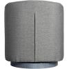 Flash Furniture Landon Upholstered Barrel Chair, Commercial 360° Swivel Club Style Chair, Sloped Armrests, Woodgrain Vinyl Wrapped Metal Base, Light Gray Fabric(Dark Gray)
