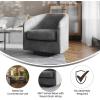 Flash Furniture Landon Upholstered Barrel Chair, Commercial 360° Swivel Club Style Chair, Sloped Armrests, Woodgrain Vinyl Wrapped Metal Base, Light Gray Fabric(Dark Gray)