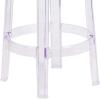Flash Furniture Laney 25.75″ Indoor/Outdoor Counter Height Transparent Dining Stool with Foot Ring, Stackable Ghost Counter Height Stool, Transparent