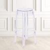 Flash Furniture Laney 25.75″ Indoor/Outdoor Counter Height Transparent Dining Stool with Foot Ring, Stackable Ghost Counter Height Stool, Transparent