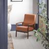 Flash Furniture Langston Commercial Mid Century Modern Chair – Black LeatherSoft Upholstery – Walnut Finish Wooden Frame and Arms – Extra Supportive Sinuous Springs(Cognac Leathersoft)