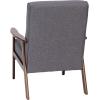 Flash Furniture Langston Commercial Mid Century Modern Chair – Black LeatherSoft Upholstery – Walnut Finish Wooden Frame and Arms – Extra Supportive Sinuous Springs(Dark Gray Faux Linen)