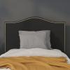 Flash Furniture Lexington Upholstered Twin Size Headboard with Accent Nail Trim in White Fabric(Black)