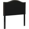 Flash Furniture Lexington Upholstered Twin Size Headboard with Accent Nail Trim in White Fabric(Black)