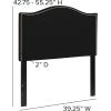 Flash Furniture Lexington Upholstered Twin Size Headboard with Accent Nail Trim in White Fabric(Black)