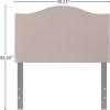 Flash Furniture Lexington Upholstered Twin Size Headboard with Accent Nail Trim in White Fabric(Camel)