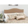 Flash Furniture Lexington Upholstered Twin Size Headboard with Accent Nail Trim in White Fabric(Camel)