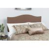 Flash Furniture Lexington Upholstered Twin Size Headboard with Accent Nail Trim in White Fabric(Camel)