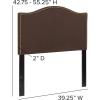 Flash Furniture Lexington Upholstered Twin Size Headboard with Accent Nail Trim in White Fabric(Dark Brown)
