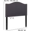 Flash Furniture Lexington Upholstered Twin Size Headboard with Accent Nail Trim in White Fabric(Dark Gray)