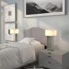 Flash Furniture Lexington Upholstered Twin Size Headboard with Accent Nail Trim in White Fabric(Light Gray)