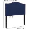 Flash Furniture Lexington Upholstered Twin Size Headboard with Accent Nail Trim in White Fabric(Navy)