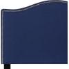 Flash Furniture Lexington Upholstered Twin Size Headboard with Accent Nail Trim in White Fabric(Navy)