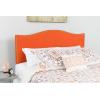 Flash Furniture Lexington Upholstered Twin Size Headboard with Accent Nail Trim in White Fabric(Orange)