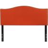 Flash Furniture Lexington Upholstered Twin Size Headboard with Accent Nail Trim in White Fabric(Orange)