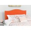 Flash Furniture Lexington Upholstered Twin Size Headboard with Accent Nail Trim in White Fabric(Orange)