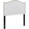 Flash Furniture Lexington Upholstered Twin Size Headboard with Accent Nail Trim in White Fabric(White)