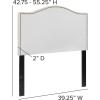 Flash Furniture Lexington Upholstered Twin Size Headboard with Accent Nail Trim in White Fabric(White)