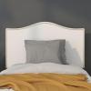 Flash Furniture Lexington Upholstered Twin Size Headboard with Accent Nail Trim in White Fabric(White)