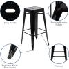 Flash Furniture Lily 30″ High Metal Indoor Bar Stool in Silver – Stackable Set of 4(Black)