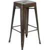 Flash Furniture Lily 30″ High Metal Indoor Bar Stool in Silver – Stackable Set of 4(Gun Metal)