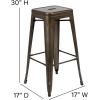 Flash Furniture Lily 30″ High Metal Indoor Bar Stool in Silver – Stackable Set of 4(Gun Metal)