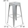 Flash Furniture Lily 30″ High Metal Indoor Bar Stool in Silver – Stackable Set of 4(Silver)