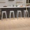 Flash Furniture Lily 30″ High Metal Indoor Bar Stool in Silver – Stackable Set of 4(Silver)