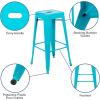 Flash Furniture Lily 30″ High Metal Indoor Bar Stool in Silver – Stackable Set of 4(Teal)
