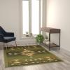 Flash Furniture Lodi Collection Southwestern Area Rug – Low Pile Green Olefin Rug – 6′ x 9′ Area Rug – Jute Backing – Hallway, Entryway, Bedroom, Living Room(Green)