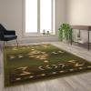 Flash Furniture Lodi Collection Southwestern Area Rug – Low Pile Green Olefin Rug – 6′ x 9′ Area Rug – Jute Backing – Hallway, Entryway, Bedroom, Living Room(Green)