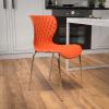 Flash Furniture Lowell Contemporary Design Citrus Green Plastic Stack Chair(Orange)